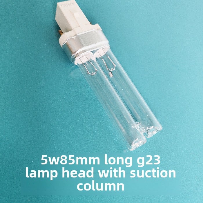 H-type ultraviolet disinfection lamp ultraviolet disinfection lamp sterilization quartz lamp kindergarten home appliance UV lamp(5W 85mm long G23 lamp holder with suction column) - Image 1