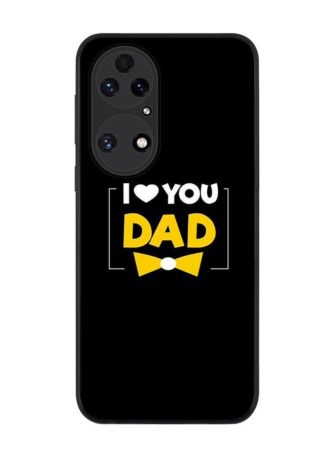 Stylizedd Rugged Black edge case for Huawei P50 Slim fit Soft Case Flexible Rubber Edges Anti Drop TPU Gel Thin Cover - I Loveyou Dad - Image 1