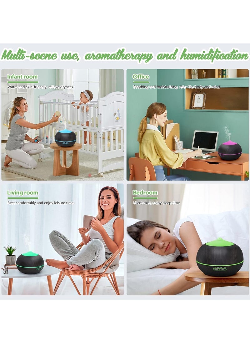 Generic - Essential Oil Diffuser Humidifier for Home: 400ml Aroma Air Oils Diffusers for Large Room - Ultrasonic Aromatherapy Vaporizer Cool Mist Humidifiers with LED Light for Bedroom - Image 1