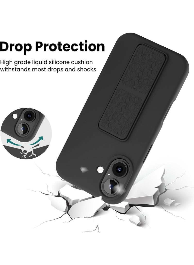 BORTONY iPhone 17 Case, Kickstand Finger Grip Cover for iPhone 17, Car Magnetic Multi Stand Vertical and Horizontal Soft Silicone Phone Case for iPhone 17 6.3 inch - Image 5