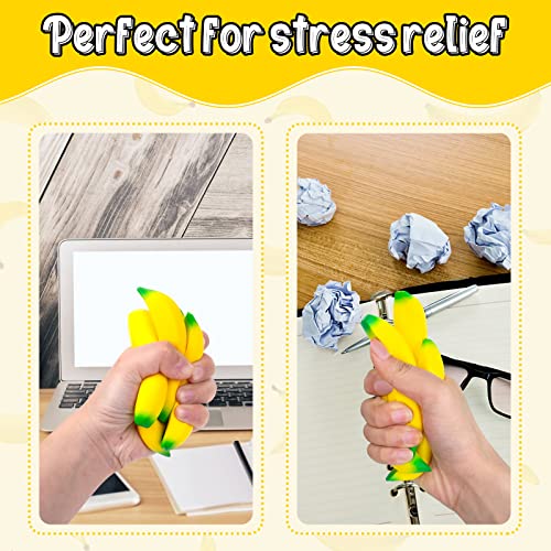 LovesTown 30PCS Banana Stress Toys, Squeeze Toys Mini Stretchy Fidget Balls Squishies Banana Stress Balls for Relief Kids Adults Party Favors - Image 4