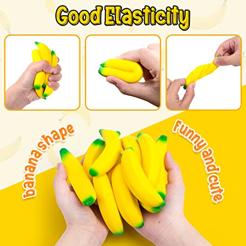 LovesTown 30PCS Banana Stress Toys, Squeeze Toys Mini Stretchy Fidget Balls Squishies Banana Stress Balls for Relief Kids Adults Party Favors - Image 3