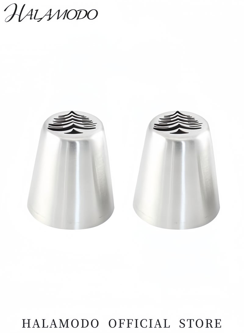 Halamodo 2PCS Professional Russian Icing Piping Nozzle Set 2-Piece Stainless Steel Nozzles for 3D Flower Frosting Designs Perfect for Cake Cupcake & Cookie Decorating - Image 3