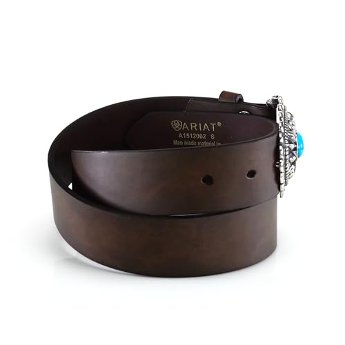 ARIAT Women's Basic Strap Turquoise Belt, Brown, Extra Large - Image 3