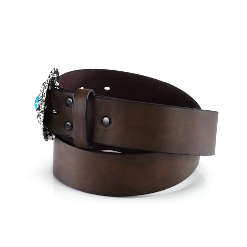 ARIAT Women's Basic Strap Turquoise Belt, Brown, Extra Large - Image 5