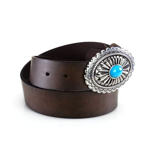 ARIAT Women's Basic Strap Turquoise Belt, Brown, Extra Large - Image 2