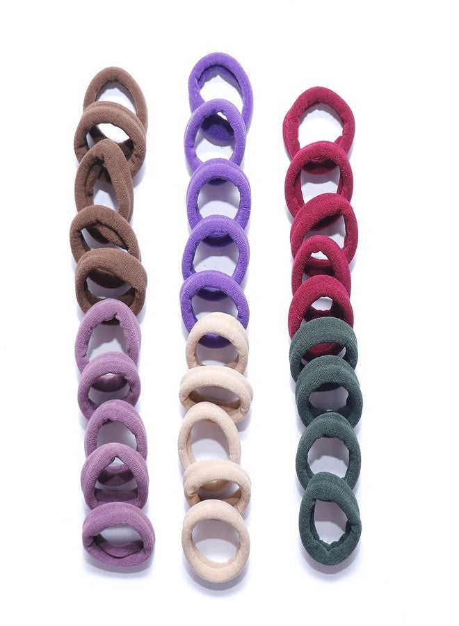 Hivata Rubber 30pc 6 color Hair Ties,High Elastic Hair Rubber Bands Ponytail Holders for Thick Curly Hair,No Metal No Damage Colored/Clear Elastic Hair Rubber, New Types Hair Tie for Women, Girls,Man - Image 1