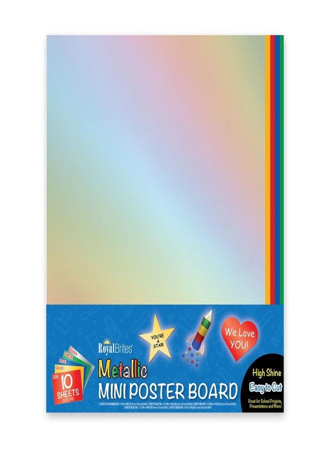 Royal Brites Mini Metallic Poster Board Card Stock Paper 12”x14”, Lightweight, Ideal for Arts & Crafts, Projects and Signs, Premium Look, 5 Metallic Colors, Pack of 10 - Image 2