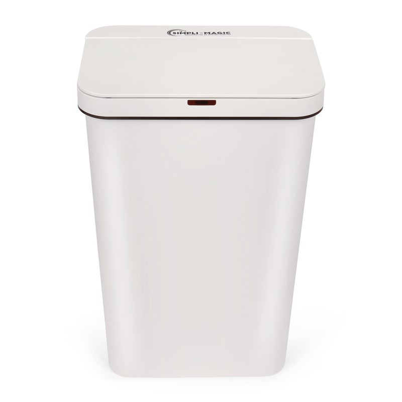 SIMPLI-MAGIC 79502 13 Gallon Touchless Sensor Trash Can, Rectangle Garbage Bin, Perfect for Home, Kitchen, Office, White - Image 2