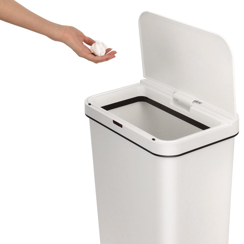 SIMPLI-MAGIC 79502 13 Gallon Touchless Sensor Trash Can, Rectangle Garbage Bin, Perfect for Home, Kitchen, Office, White - Image 3