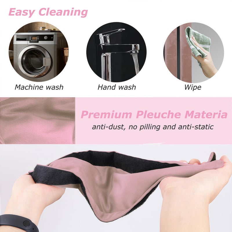 Daixers 3PCS Refrigerator Door Handle Covers Kitchen Decor Keep Appliance Clean Anti-Static Stains for Fridge Dishwashers Velvet (Pink) - Image 4