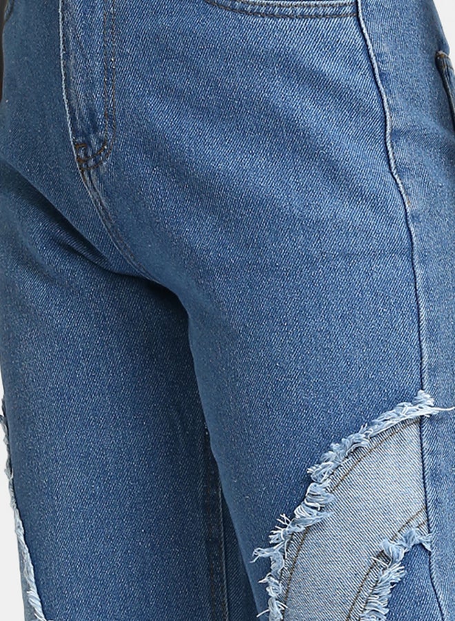 RAVIN Comfy Straight Leg Jeans with Front Distressed - Image 3