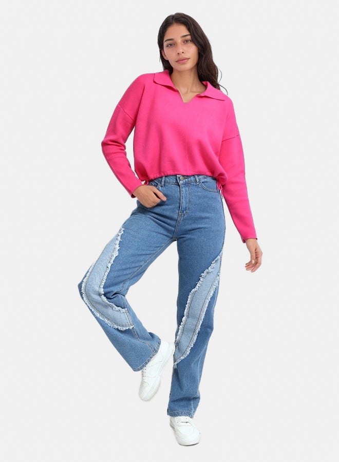 RAVIN Comfy Straight Leg Jeans with Front Distressed - Image 5