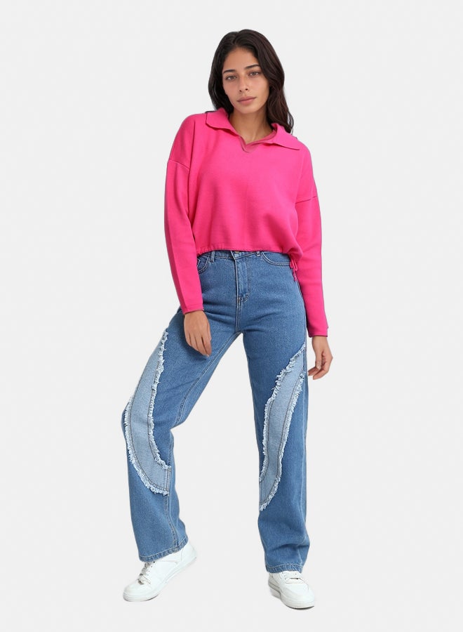 RAVIN Comfy Straight Leg Jeans with Front Distressed - Image 4