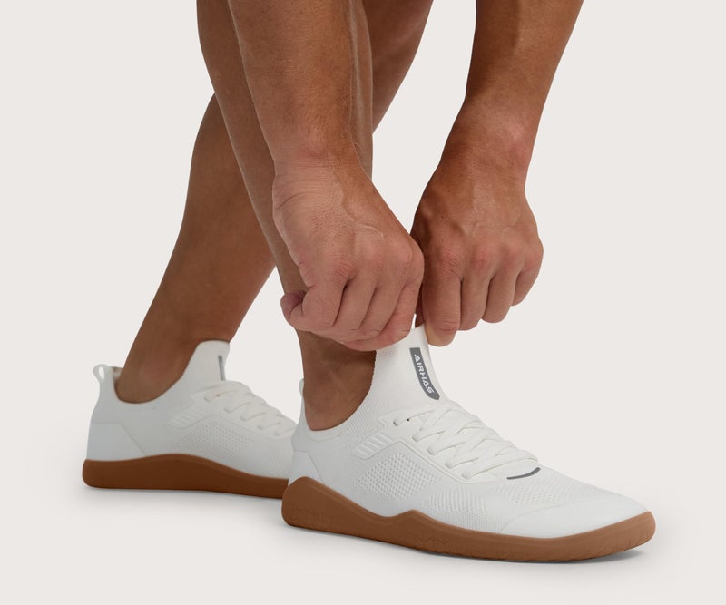 AIRHAS Men's Barefoot Shoes Zero Drop Anatomical Toe Box Minimalist Sneakers for Gym Workout Walking (White/Gum,10.5) - Image 2