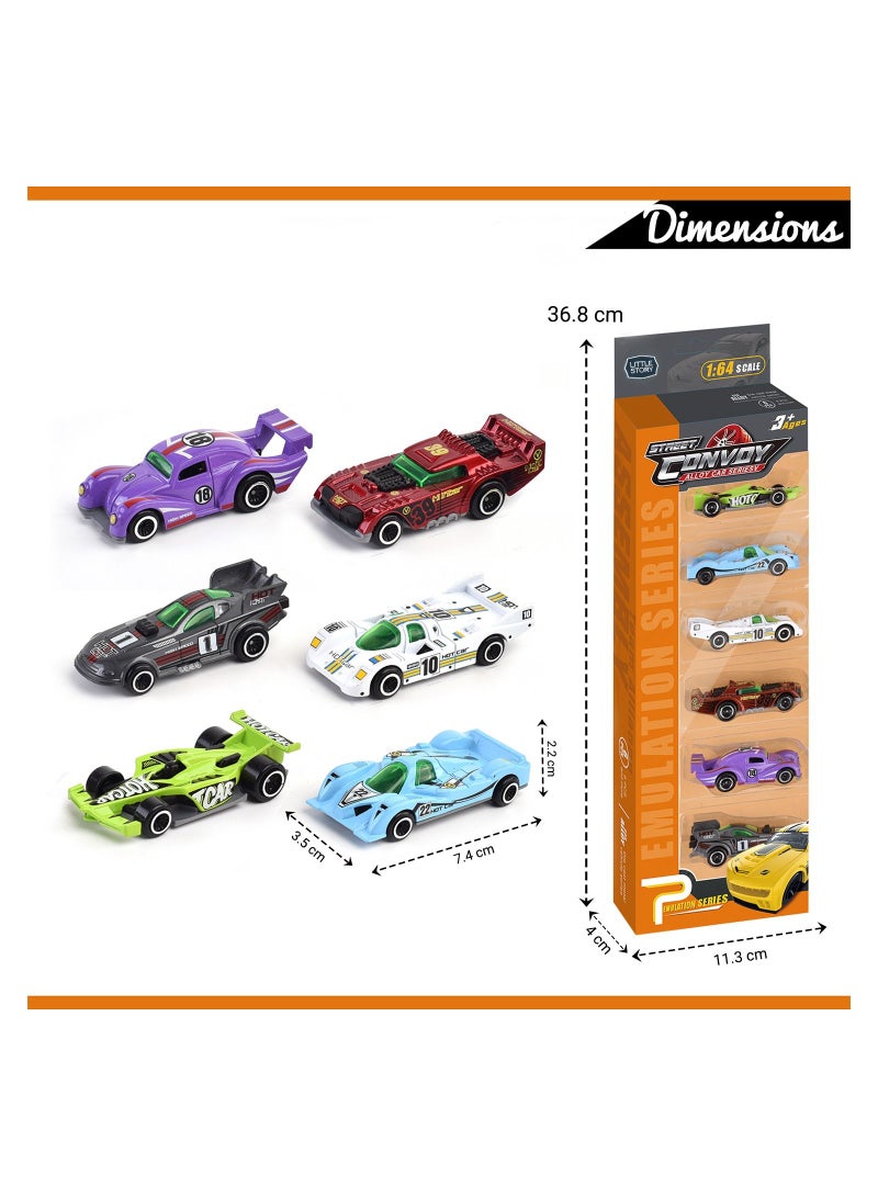 Little Story Little Story Alloy Glide Racer Toy Car (6Pcs)-Multicolor  - Image 3
