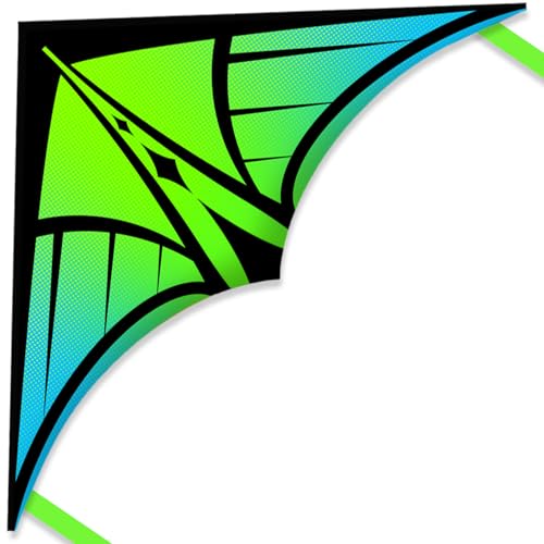 YFAFENGS Delta Kites for Beginners Kids Easy Fly Large Outdoor Kite for Beach Family Activities Durable Delta Kites for Kids Ages 812 48 Green - Image 1