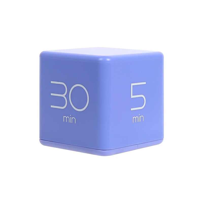 mooas Cube Timer (Violet), Timers Cube Flip Block Timers Productivity Gravity Sensor Time Management for Kids ADHD Classroom Kitchen Desk Workout Cooking Study 5, 10, 20, 30 min Timer Setting - Image 1