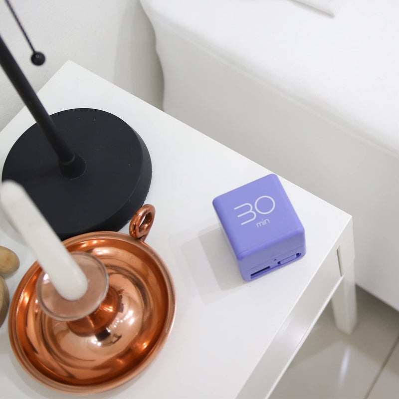 mooas Cube Timer (Violet), Timers Cube Flip Block Timers Productivity Gravity Sensor Time Management for Kids ADHD Classroom Kitchen Desk Workout Cooking Study 5, 10, 20, 30 min Timer Setting - Image 2
