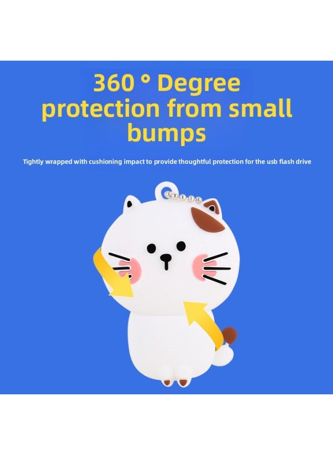 Cartoon U Disk 16G Gift Advertising U Disk Cute Personality U Disk 32G Silicone High-speed U Disk Can Add LOGO-Color:White 2.0-Capacity:64GB - Image 2