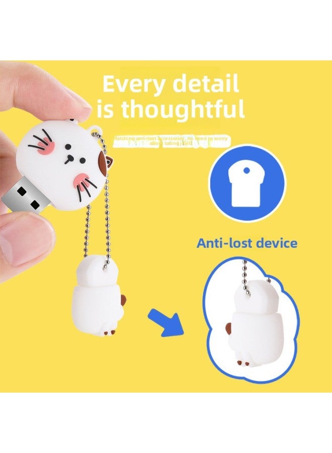 Cartoon U Disk 16G Gift Advertising U Disk Cute Personality U Disk 32G Silicone High-speed U Disk Can Add LOGO-Color:White 2.0-Capacity:64GB - Image 4