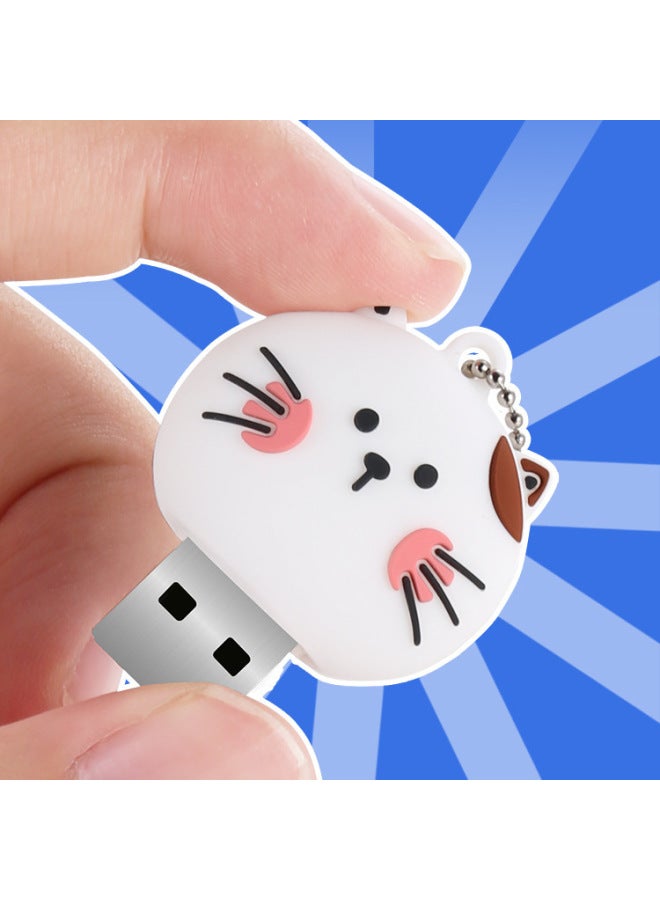 Cartoon U Disk 16G Gift Advertising U Disk Cute Personality U Disk 32G Silicone High-speed U Disk Can Add LOGO-Color:White 2.0-Capacity:64GB - Image 3