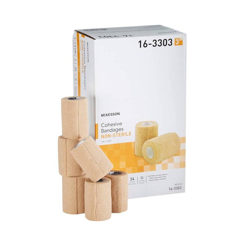 McKesson Cohesive Bandages NonSterile Contains Latex 3 in x 5 yds 1 Count 24 Packs 24 Total - Image 1