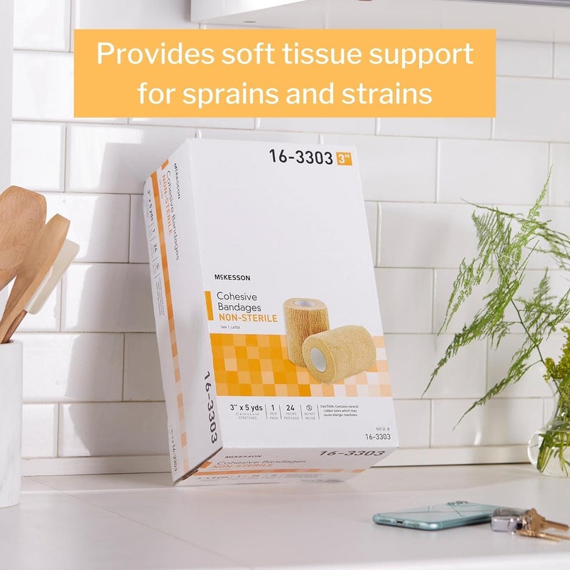 McKesson Cohesive Bandages NonSterile Contains Latex 3 in x 5 yds 1 Count 24 Packs 24 Total - Image 2