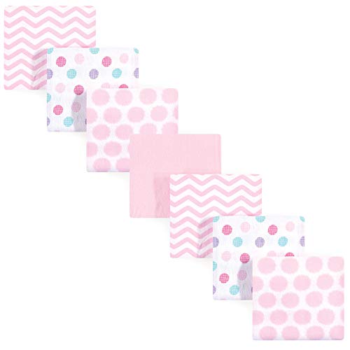 Luvable Friends Unisex Baby Cotton Flannel Receiving Blankets, Pink Dots 7-Pack, One Size - Image 4
