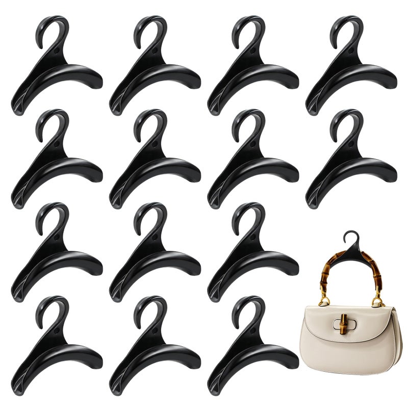 SHRJ 14Pcs Handbag Hangers Acrylic Handbag Hooks Purse Hanger Organizer Storage for Closet Organizer Storage Purses Tote Bag Backpacks Handbags Satchels (Black) - Image 1