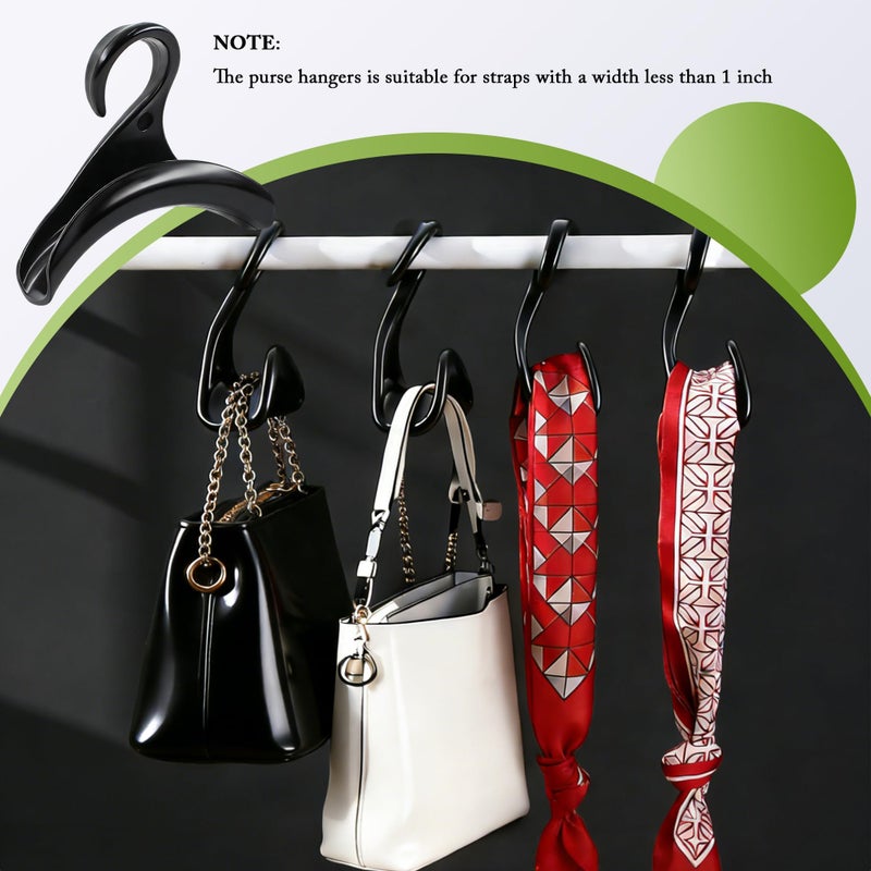 SHRJ 14Pcs Handbag Hangers Acrylic Handbag Hooks Purse Hanger Organizer Storage for Closet Organizer Storage Purses Tote Bag Backpacks Handbags Satchels (Black) - Image 4