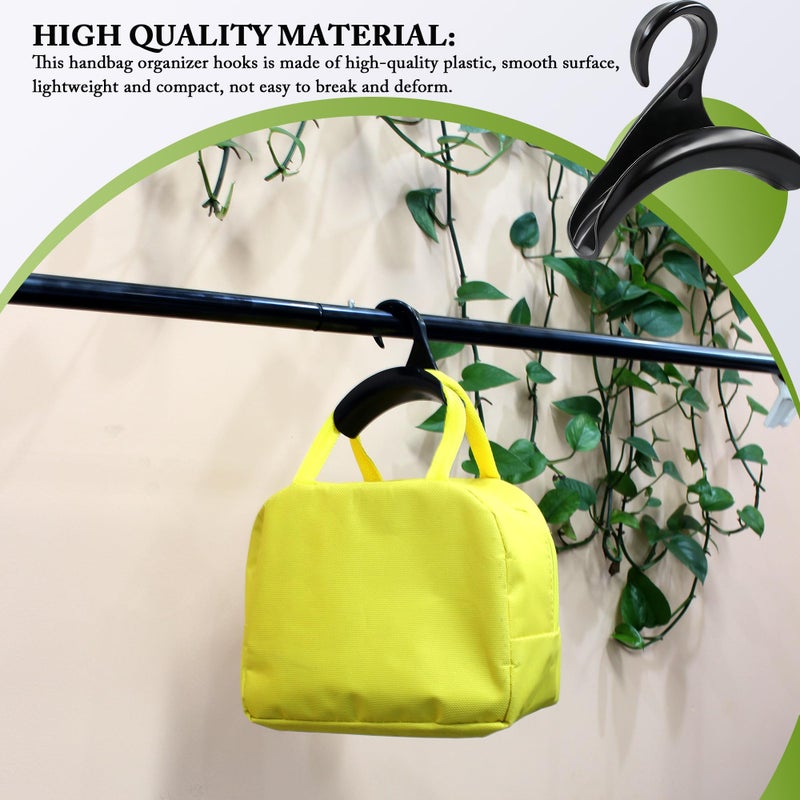 SHRJ 14Pcs Handbag Hangers Acrylic Handbag Hooks Purse Hanger Organizer Storage for Closet Organizer Storage Purses Tote Bag Backpacks Handbags Satchels (Black) - Image 5