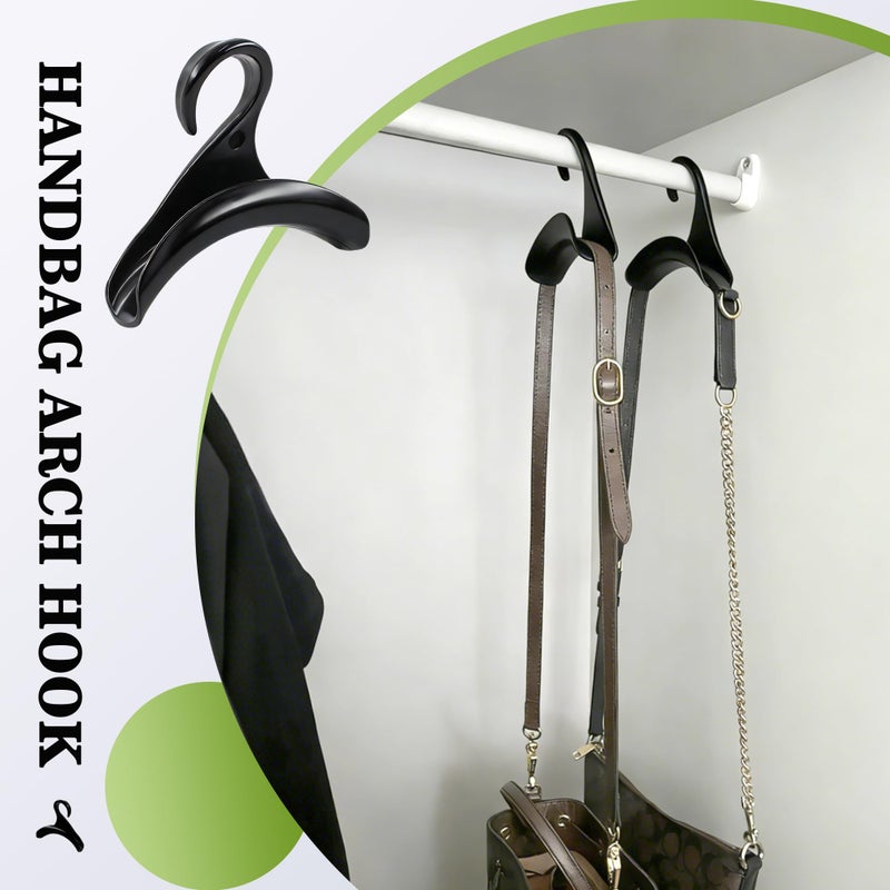 SHRJ 14Pcs Handbag Hangers Acrylic Handbag Hooks Purse Hanger Organizer Storage for Closet Organizer Storage Purses Tote Bag Backpacks Handbags Satchels (Black) - Image 3