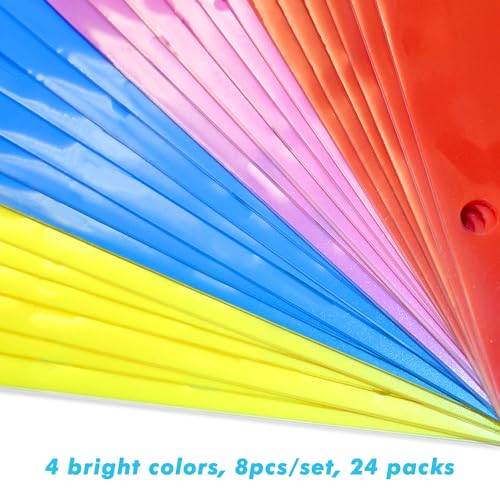WOT I 8-Tab Binder Dividers with Clear Front Pocket - 3 Sets, Reusable Plastic Pocket Dividers for 3 Ring Binder, 4 Vibrant Colors, Tear-Resistant, Total 24 Tabs - Image 5
