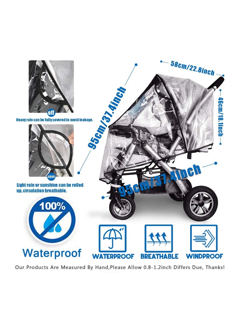 Y&D Stroller Rain Cover Weather Shield, KASTWAVE Universal Premium Accessory, Waterproof, Windproof Protection, Protect from Dust Snow, Baby Travel Safe Durable Clear Plastic - Image 4