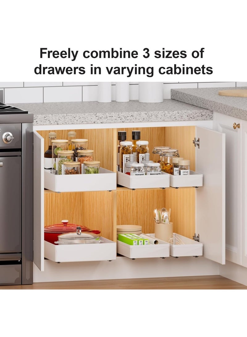 Walpck 3 Pack Pull Out Cabinet Organizer, Deep Pull Out Drawers for Cabinets, Slide Out Drawers for Kitchen Cabinets, Bathroom Cabinet Organizer, Pantry - Image 5