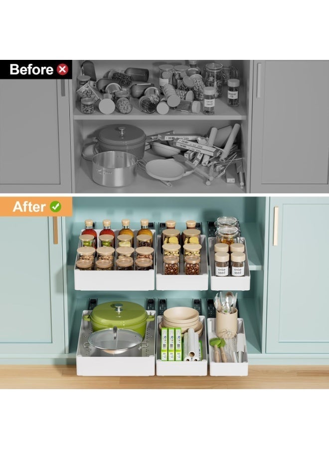 Walpck 3 Pack Pull Out Cabinet Organizer, Deep Pull Out Drawers for Cabinets, Slide Out Drawers for Kitchen Cabinets, Bathroom Cabinet Organizer, Pantry - Image 4