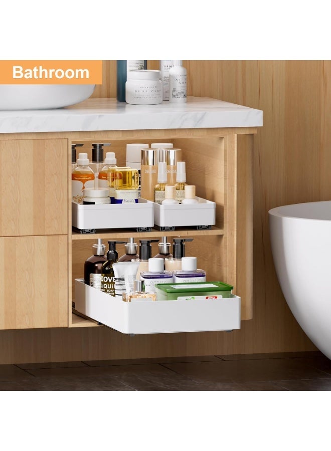 Walpck 3 Pack Pull Out Cabinet Organizer, Deep Pull Out Drawers for Cabinets, Slide Out Drawers for Kitchen Cabinets, Bathroom Cabinet Organizer, Pantry - Image 3