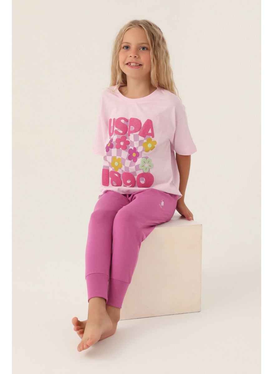 U.S. Polo Assn. - Base. Polo Assn Licensed Printed Purple Girls' Pajama Set - Image 1