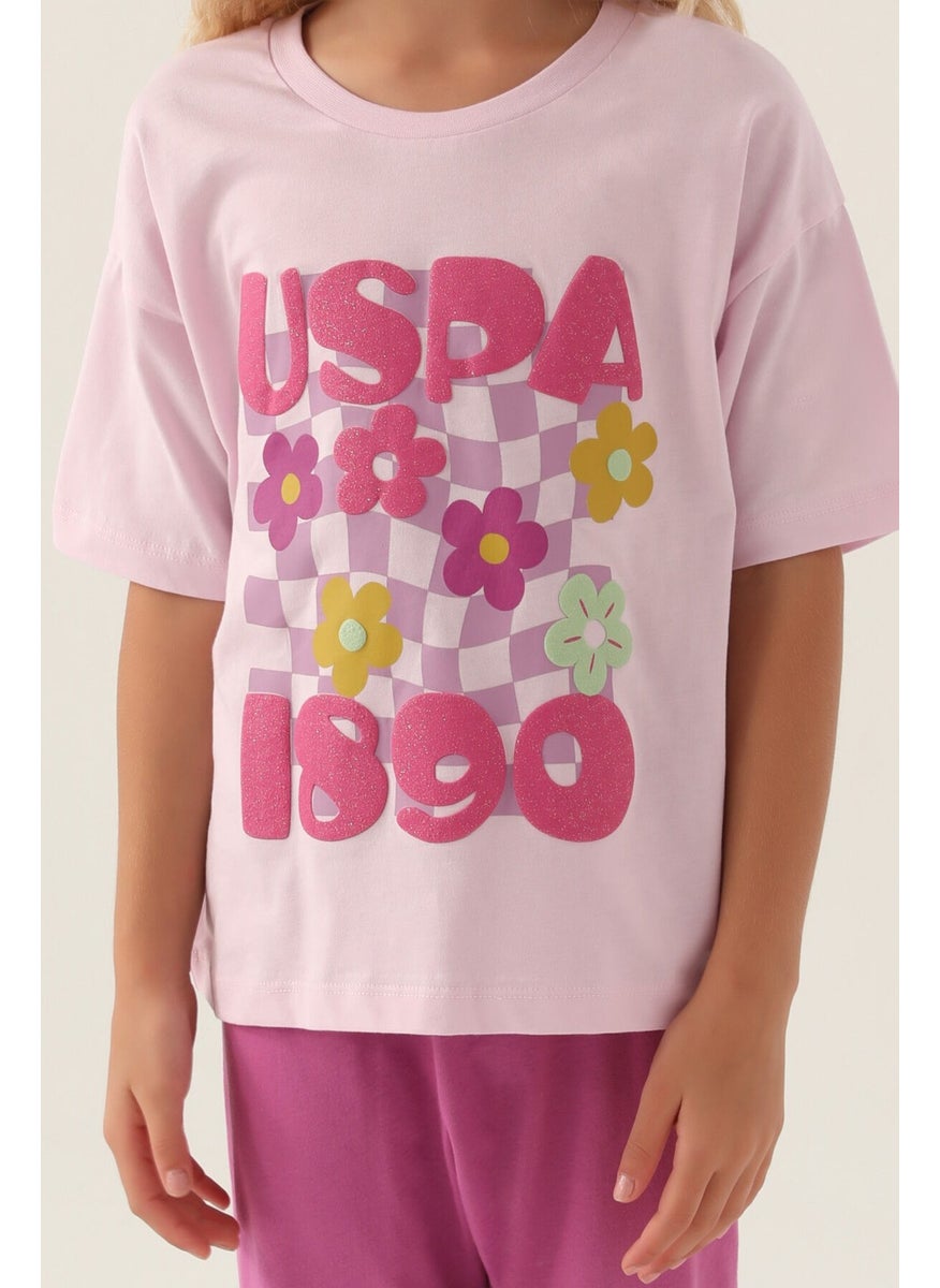 U.S. Polo Assn. - Base. Polo Assn Licensed Printed Purple Girls' Pajama Set - Image 1