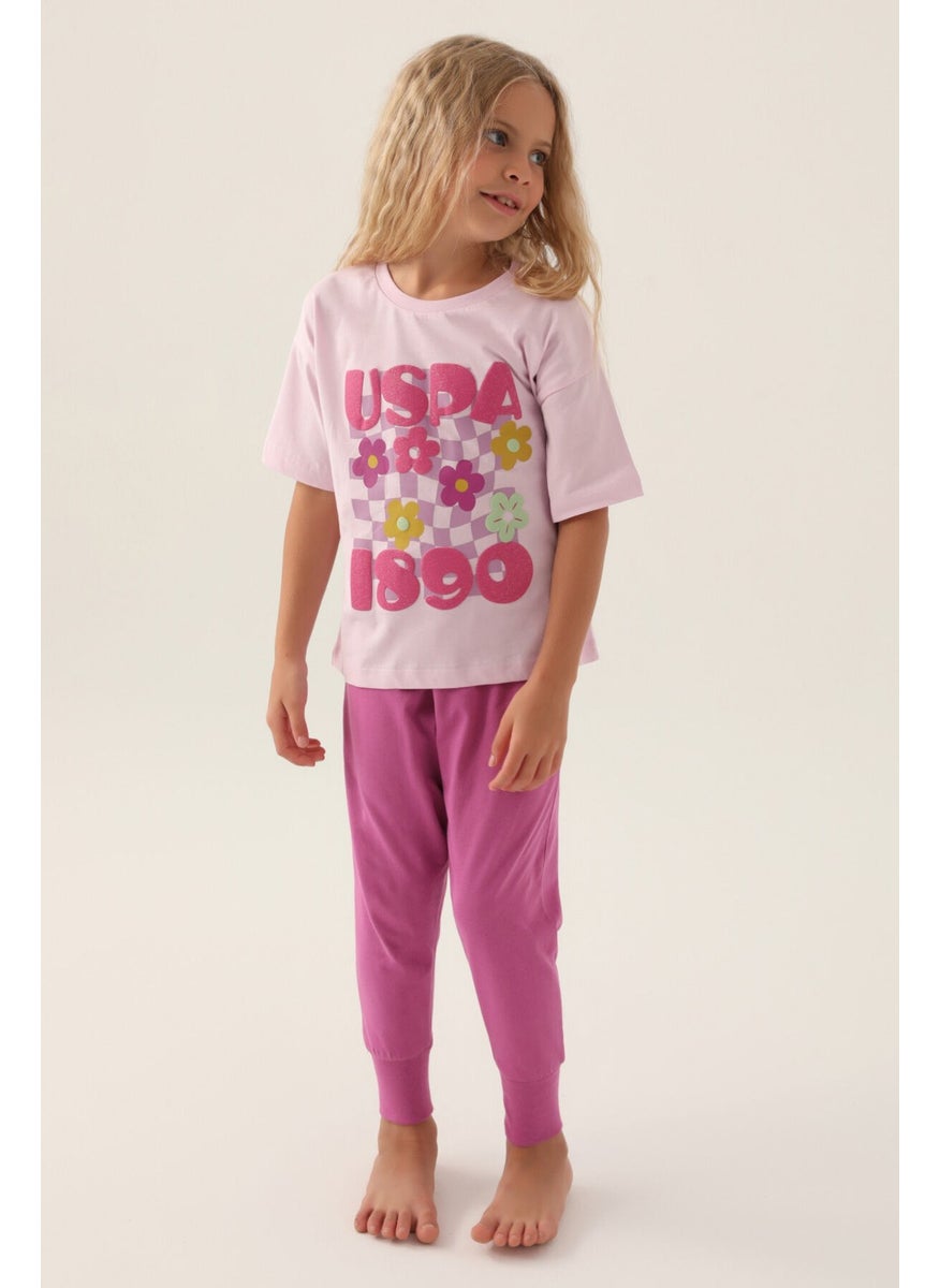 U.S. Polo Assn. - Base. Polo Assn Licensed Printed Purple Girls' Pajama Set - Image 1