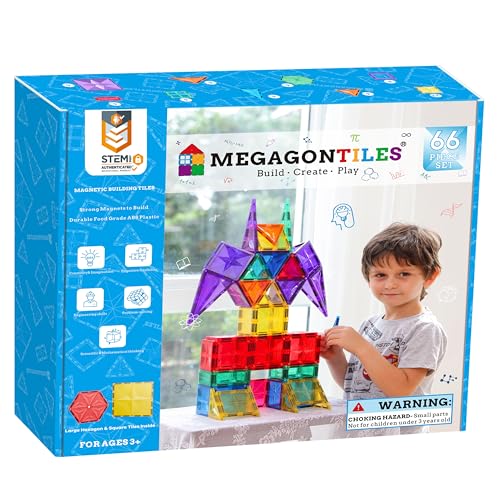 MEGAGONTILES مجموعة بلاط مغناطيسي مميزة MEGAGONTILES 66 قطعة متعددة الأضلاع - Image 1