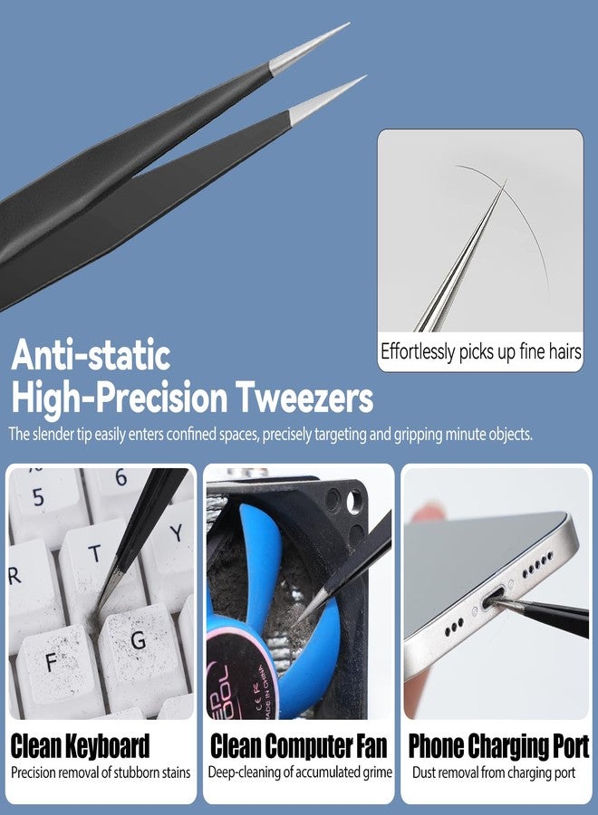 Wowwat Keyboard Cleaner kit,Computer Cleaning kit,Mechanical Keyboard Cleaning kit,Anti-Static Brush,Small Cleaning Brush, Cleaning kit Compatible Laptop/PC/Computer/Keyboard/Laptop/Camera/Phone/Earbud - Image 4