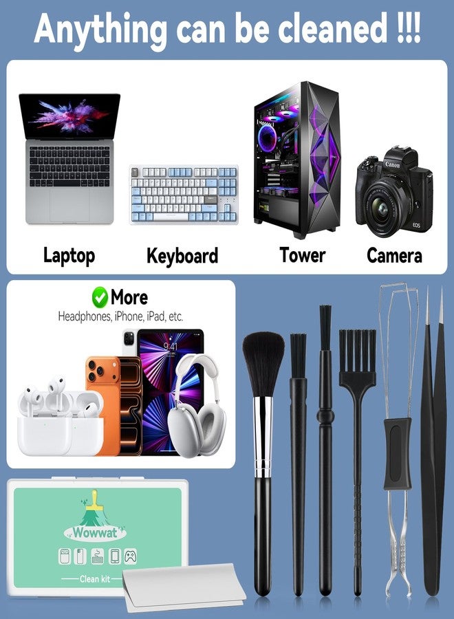 Wowwat Keyboard Cleaner kit,Computer Cleaning kit,Mechanical Keyboard Cleaning kit,Anti-Static Brush,Small Cleaning Brush, Cleaning kit Compatible Laptop/PC/Computer/Keyboard/Laptop/Camera/Phone/Earbud - Image 2