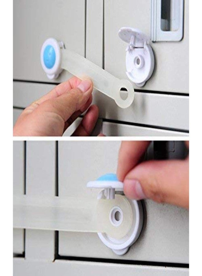SYGA 20 Pcs Baby Safety Locks | Child Proof Cabinets, Drawers, Appliances, Toilet Seat, Fridge and Oven | Tools Not Required | Uses Dual Adhesive Tape and Latch System (Blue Smiley) - Image 4
