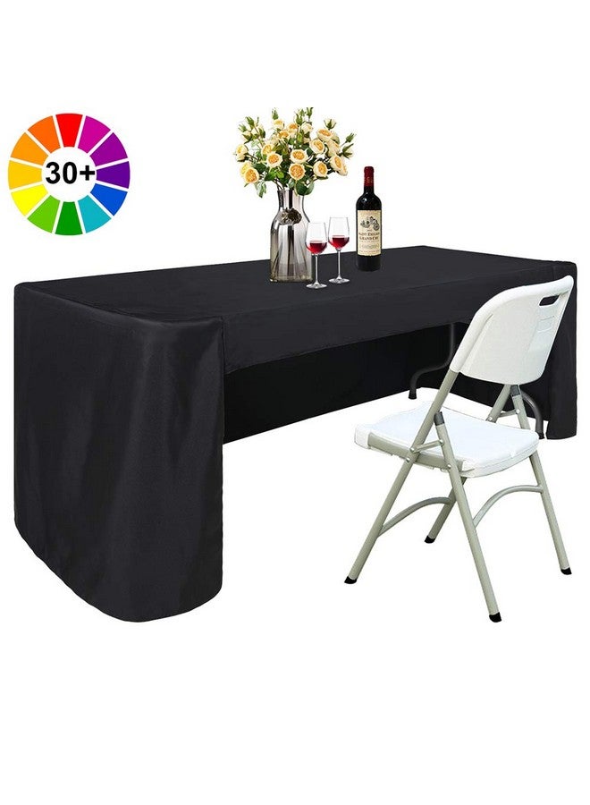 ABCCANOPY 6 FT Rectangle Dinner Tablecloth Table Cover for Rectangular Table in Washable Polyester Great for Christmas Buffet Table, Parties, Birthday, Wedding Housewares (Black) - Image 1
