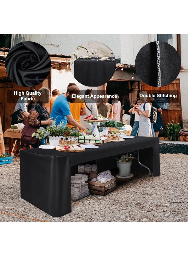 ABCCANOPY 6 FT Rectangle Dinner Tablecloth Table Cover for Rectangular Table in Washable Polyester Great for Christmas Buffet Table, Parties, Birthday, Wedding Housewares (Black) - Image 3