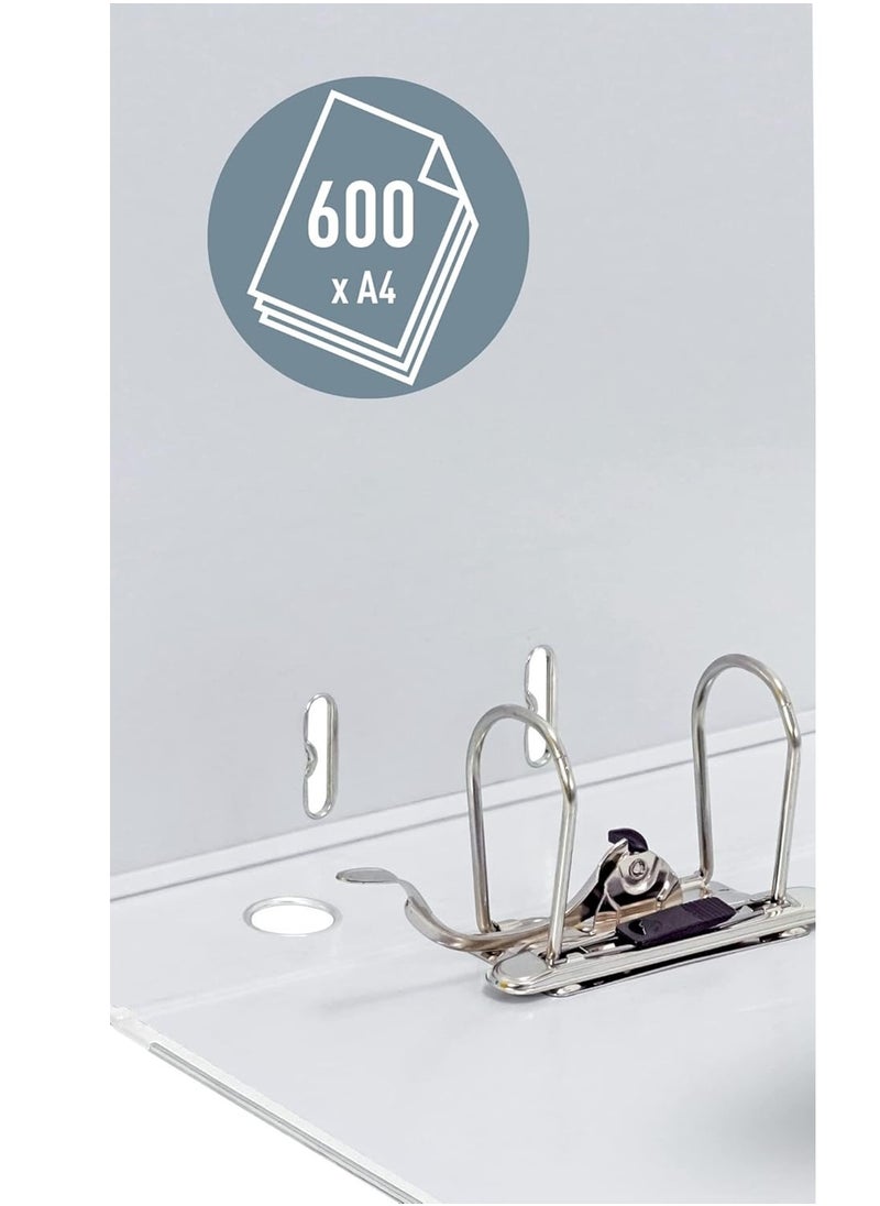 CLIPP - 5-Piece Lever Arch Box File 75mm Spine White - Image 1