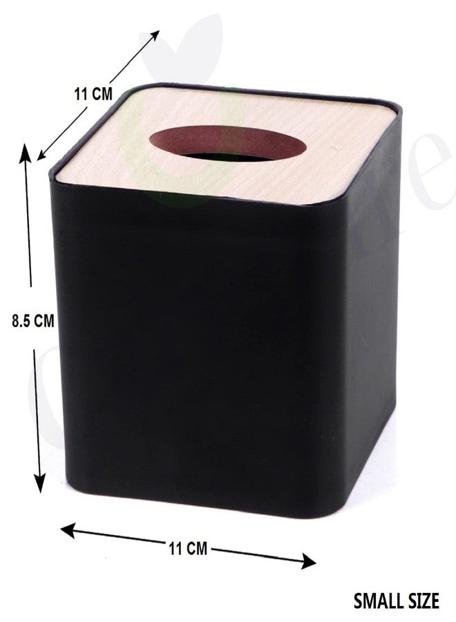 Carepure Pop Up Table Top Removable Bamboo Wooden Cover Tissue Box Dispenser Holder Square (Black-9) - Image 4
