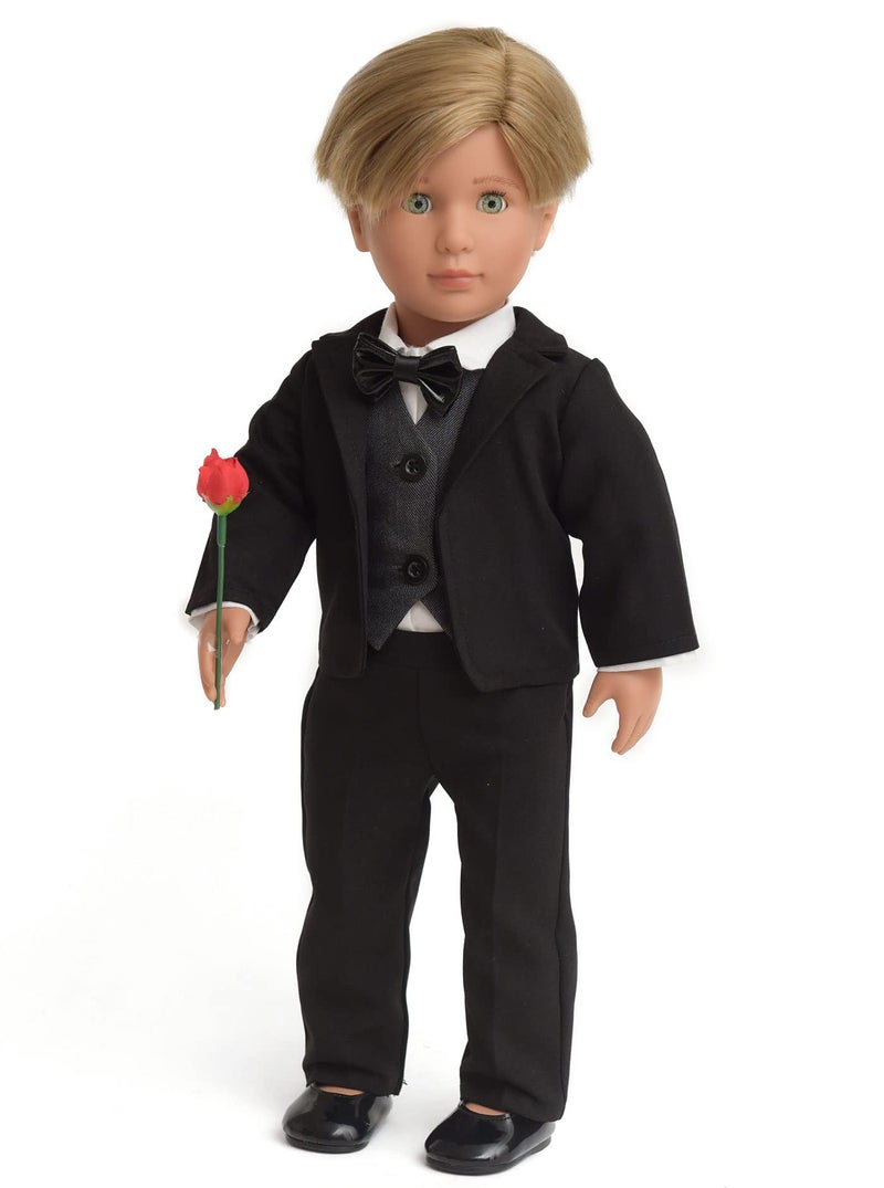 sweet dolly Doll Clothes First Communion Wedding Suit Set Rose Gentleman Outfits Fit American 18 inch Boy Dolls - Image 3